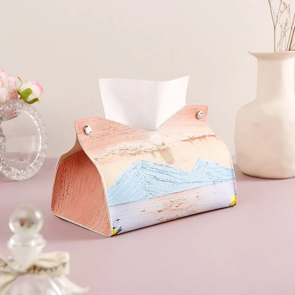 🎀 Kreative Pinke Leder-Taschentuchbox – 🎀 Langlebige Papiertuchaufbewahrung