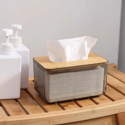 Toilettenpapierbox mit Holzabdeckung – Bambus- & Plastikhalter 🌿🌿