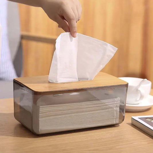 Toilettenpapierbox mit Holzabdeckung – Bambus- & Plastikhalter 🌿🌿