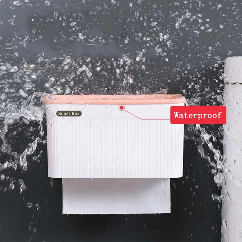 🚿Wasserdichter Toilettenpapierhalter – Wandmontage mit Aufbewahrungsbox