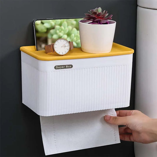 🚿Wasserdichter Toilettenpapierhalter – Wandmontage mit Aufbewahrungsbox